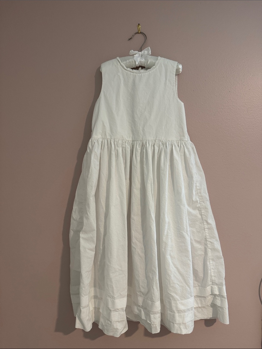Strasburg White Sleeveless Full Skirt Girls' Dress